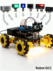 STEM Educational Mecanum-Wheel Robot – Compatible with Arduino UNO & L293D Motor Driver, Modular Plug Design | Explore Sensors, Algorithms & Robotics Engineering