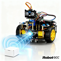 AI Vision 4WD Robot Car Kit – ESP32-CAM, Ultrasonic, Line Tracking, Wi-Fi Video & Object Detection | Arduino/MicroPython Programmable | 7.4V Safe Power, Dual Motor Driver | STEM & AI Robotics Kit for IoT, Navigation, Maker Labs
