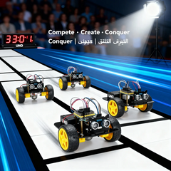 Ultrasonic Obstacle-Avoidance Robot Car Kit – 4WD Smart Vehicle with IR & Ultrasonic Sensors, PWM Motor Control | Arduino-Compatible STEM Platform | Supports C/Scratch/Mixly | Expandable with Bluetooth/Wi-Fi | Safe 6–9V DC Power | DIY Robotics Learning