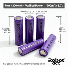 18650 Flat Top Lithium-Ion Battery 3.7V 1200mAh (4-Pack)