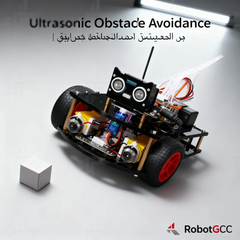 طقم روبوت ذكي رباعي الدفع متوافق مع أردوينو | مستشعرات بالموجات فوق الصوتية والأشعة تحت الحمراء | منصة تعليمية للبرمجة الذاتية لمختبرات الروبوتات والهندسة في مجالات العلوم والتكنولوجيا والهندسة والرياضيات