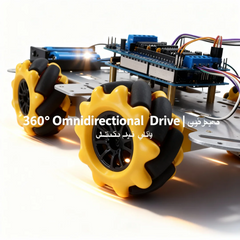 طقم سيارة روبوت ذكية بعجلة ميكانوم متوافقة مع أردوينو | دفع رباعي متعدد الاتجاهات + تجنب الموجات فوق الصوتية + تحكم بلوتوث | منصة برمجة تعليمية لمشاريع الروبوتات في مجالات العلوم والتكنولوجيا والهندسة والرياضيات
