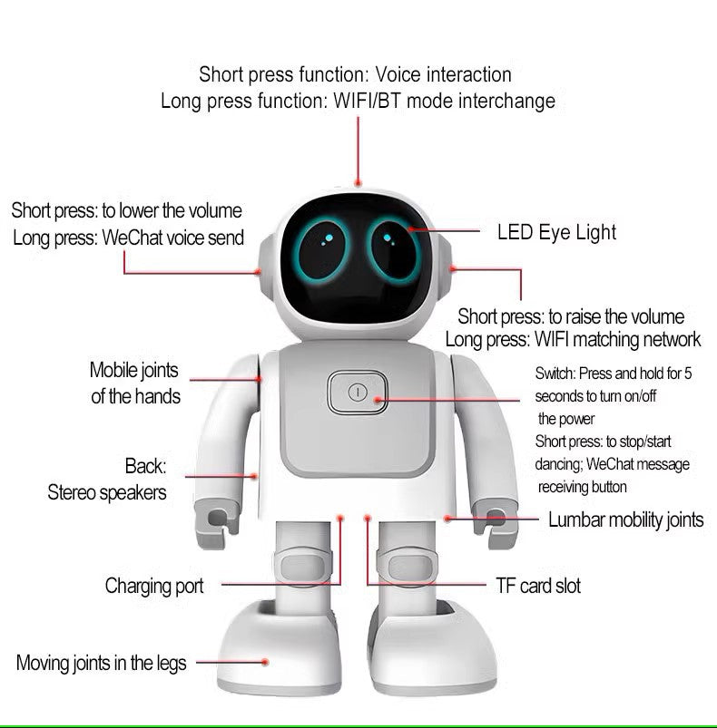 Robert Dancing Robot with Bluetooth Speaker & Programmable App-Controlled