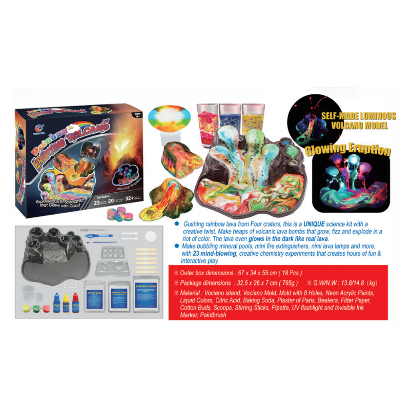 Rainbow Erupting Volcano Science Kit STEM