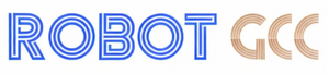 Logo with 'ROBOT GCC' text in blue and beige on a white background