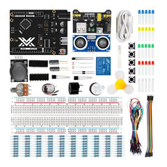UNO R3 Comprehensive Starter Kit for Arduino Beginners | Complete STEM Learning Set with Ultrasonic Sensor, Relay, Joystick, Potentiometer, LEDs & Buzzer | USB Powered 5V Educational Platform for Electronics, Coding & DIY Robotics Projects
