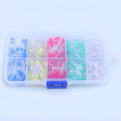 500 pcs 3 mm LED Light Emitting Diode Kit – Red Green Blue Yellow White (100 Each) with Storage Box | Electronic Component Set for Arduino, Raspberry Pi & Breadboard Projects | High-Brightness LEDs for STEM Education & DIY Electronics